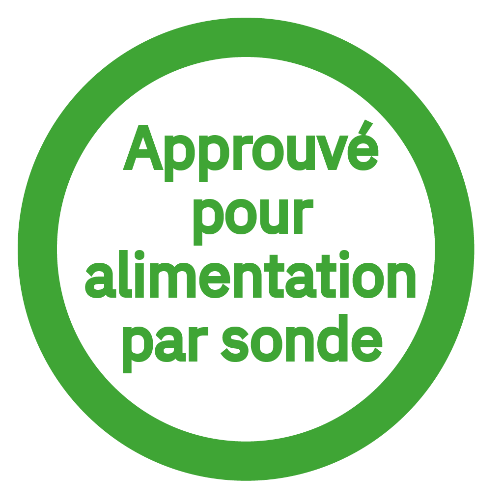 Approuvé pour alimentation par sonde - Approved for Tube Feeding