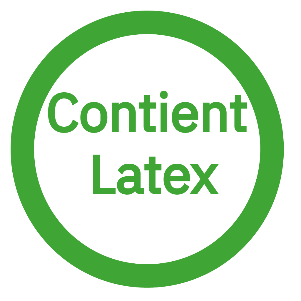 L'article est libellé comme contenant du latex (plastique). - Contains Latex