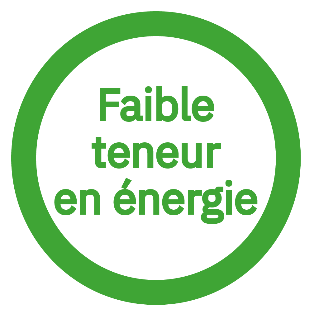 Très faible teneur en énergie - Very low energy content