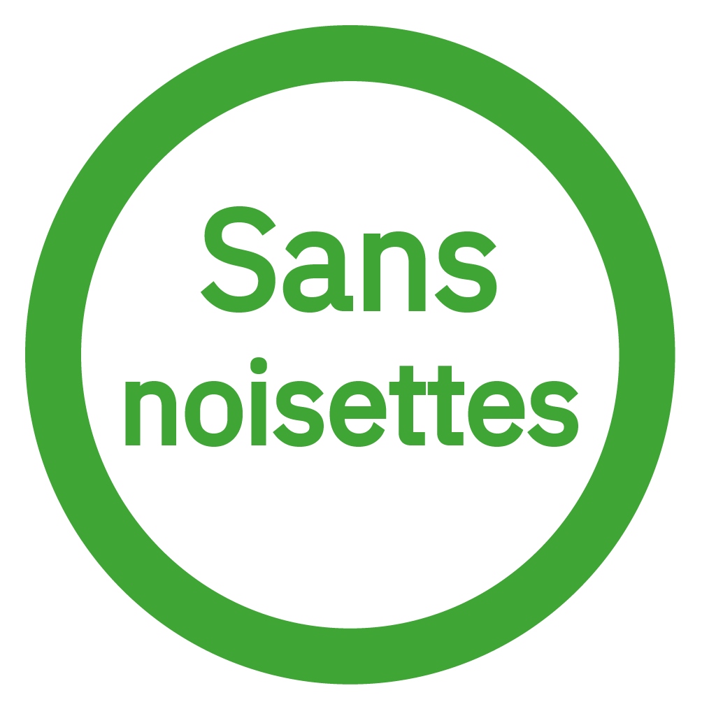 Sans noisettes (cobnut, noix de filbert) - Free from hazelnuts (cobnut, filbert nut)