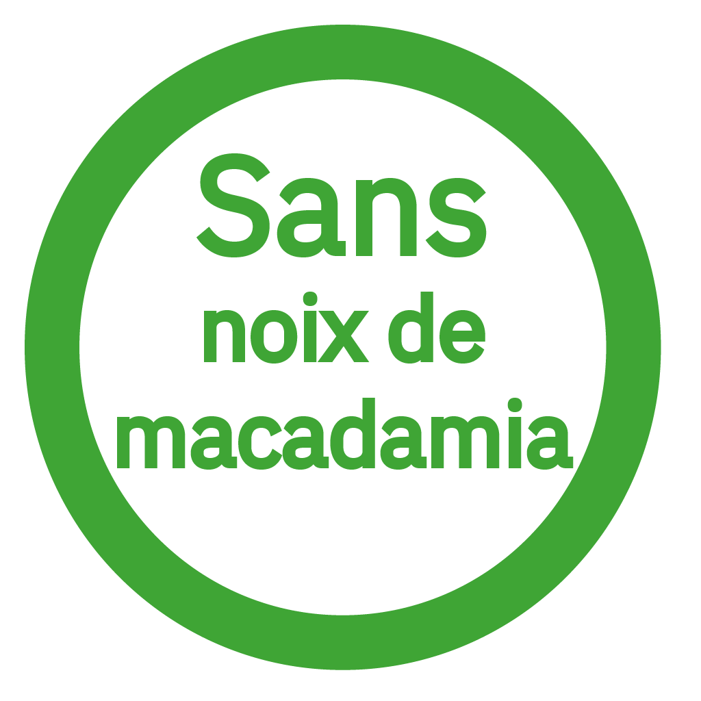 Sans noix de macadamia - Free from macadamia nuts