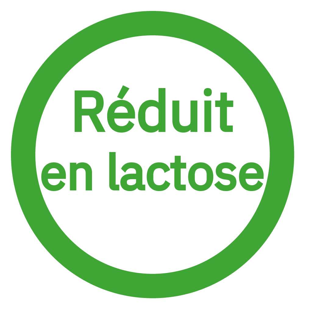 Réduit en lactose - Reduced amount of lactose