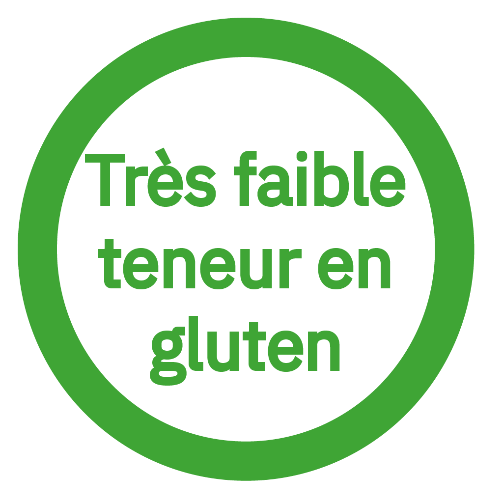 Très faible teneur en gluten - Very low level of gluten